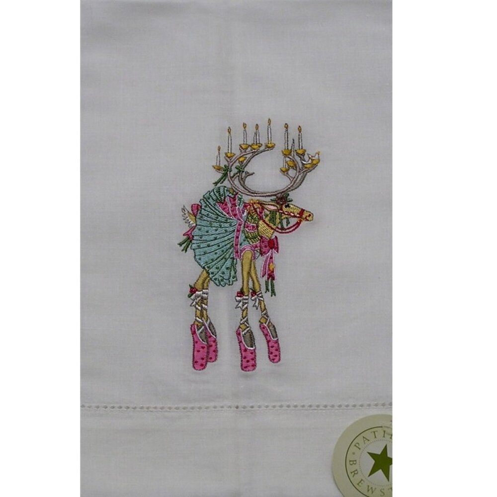 Patience Brewster Krinkles Reindeer Guest Towel - Dancer